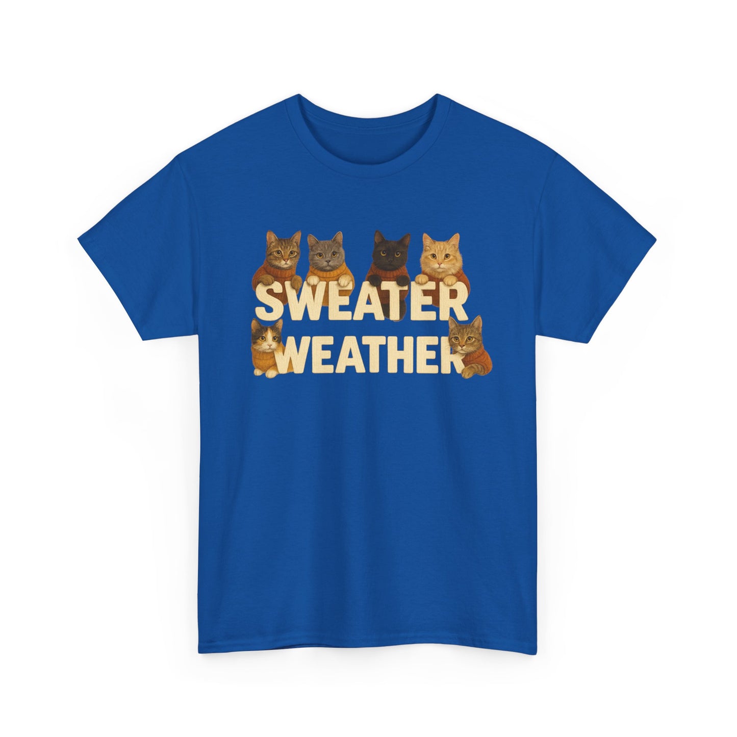Sweater Weather Cat Tee, Cute Fall Apparel - Chubby Little Cheeks Co.