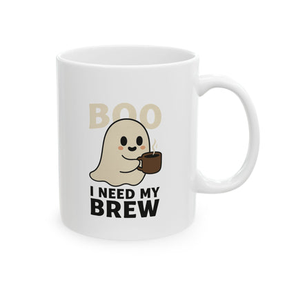 Boo I Need My Brew- Halloween Funny Coffee Mug - Chubby Little Cheeks Co.