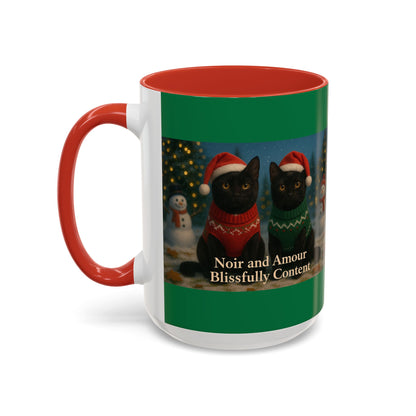 Christmas Black Cat Mug - Noir and Amour