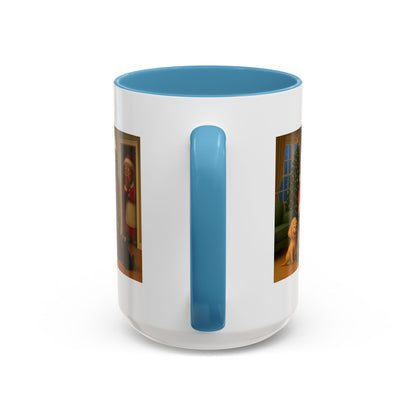 Dance Break for (Blk) Santa Coffee Mug — Festive Christmas Santa & Dogs Holiday Mug (15oz)