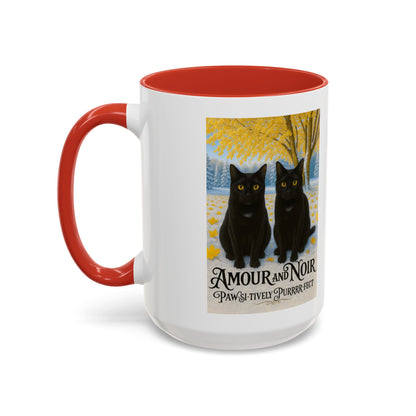 Amour and Noir Vintage Illustration - Accent Mug 15oz