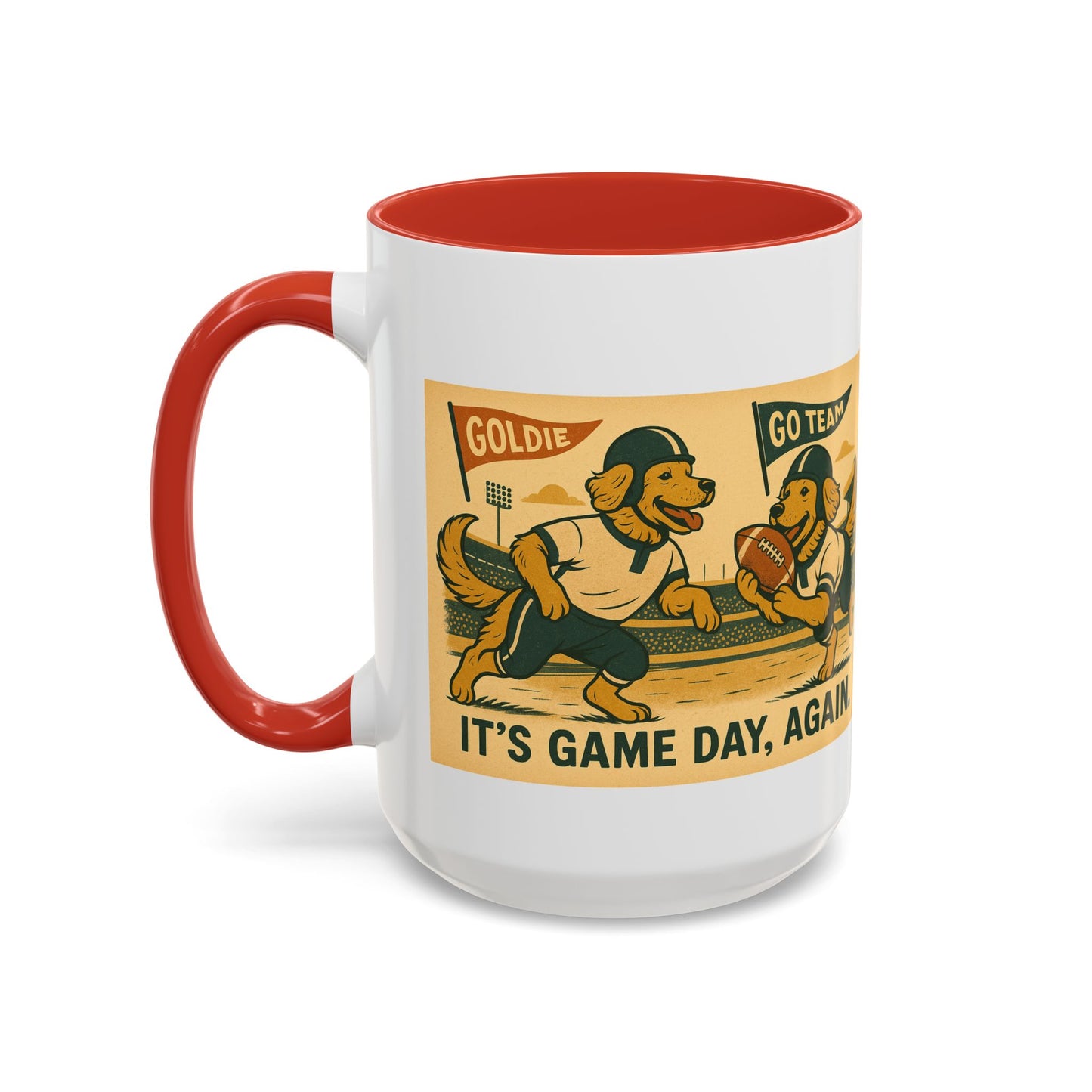 Game Day Golden Retrievers Vintage Football Mug - Chubby Little Cheeks Co.