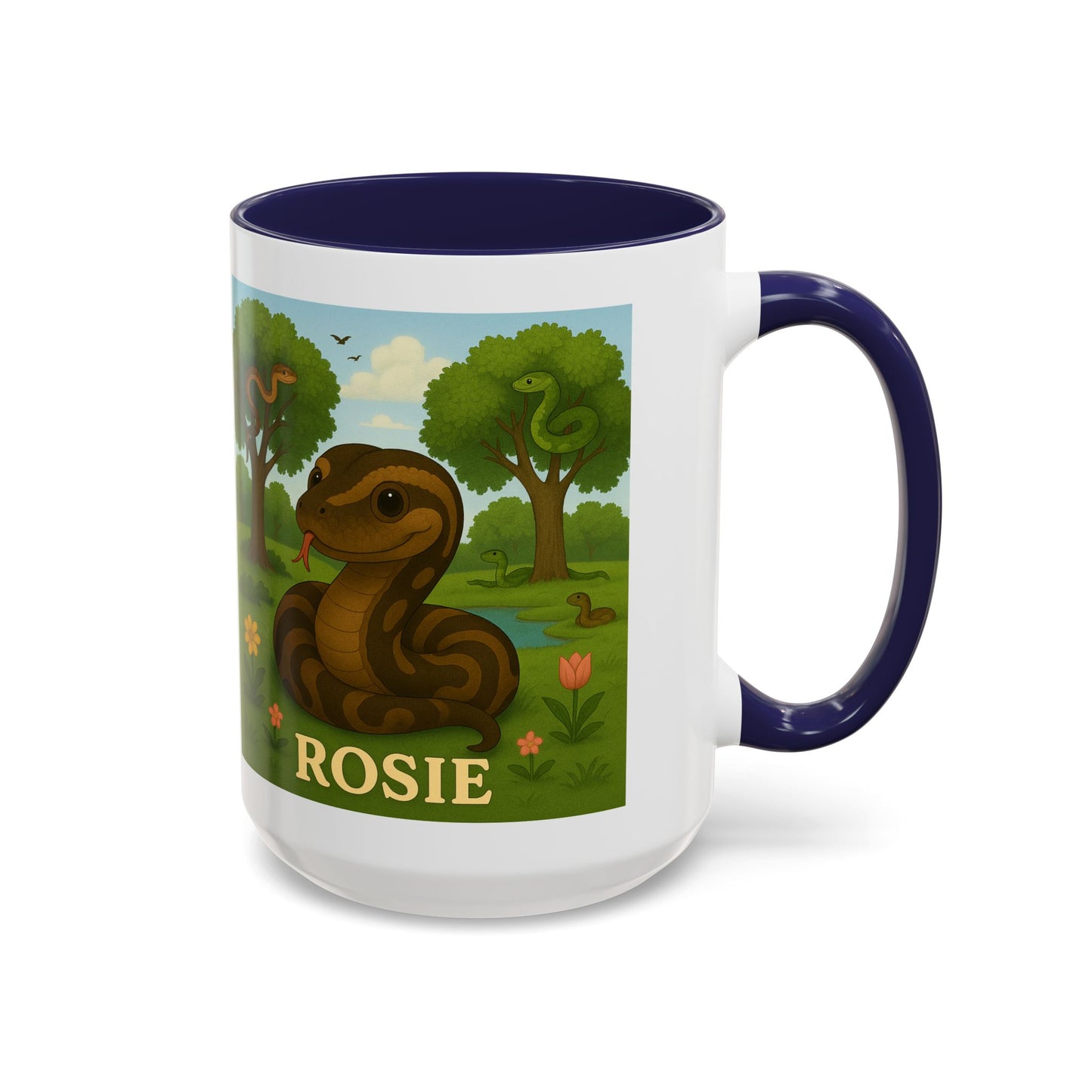 Personalized Rosie Snake Coffee Mug — Cute Woodland Reptile Accent Mug (11/15oz)