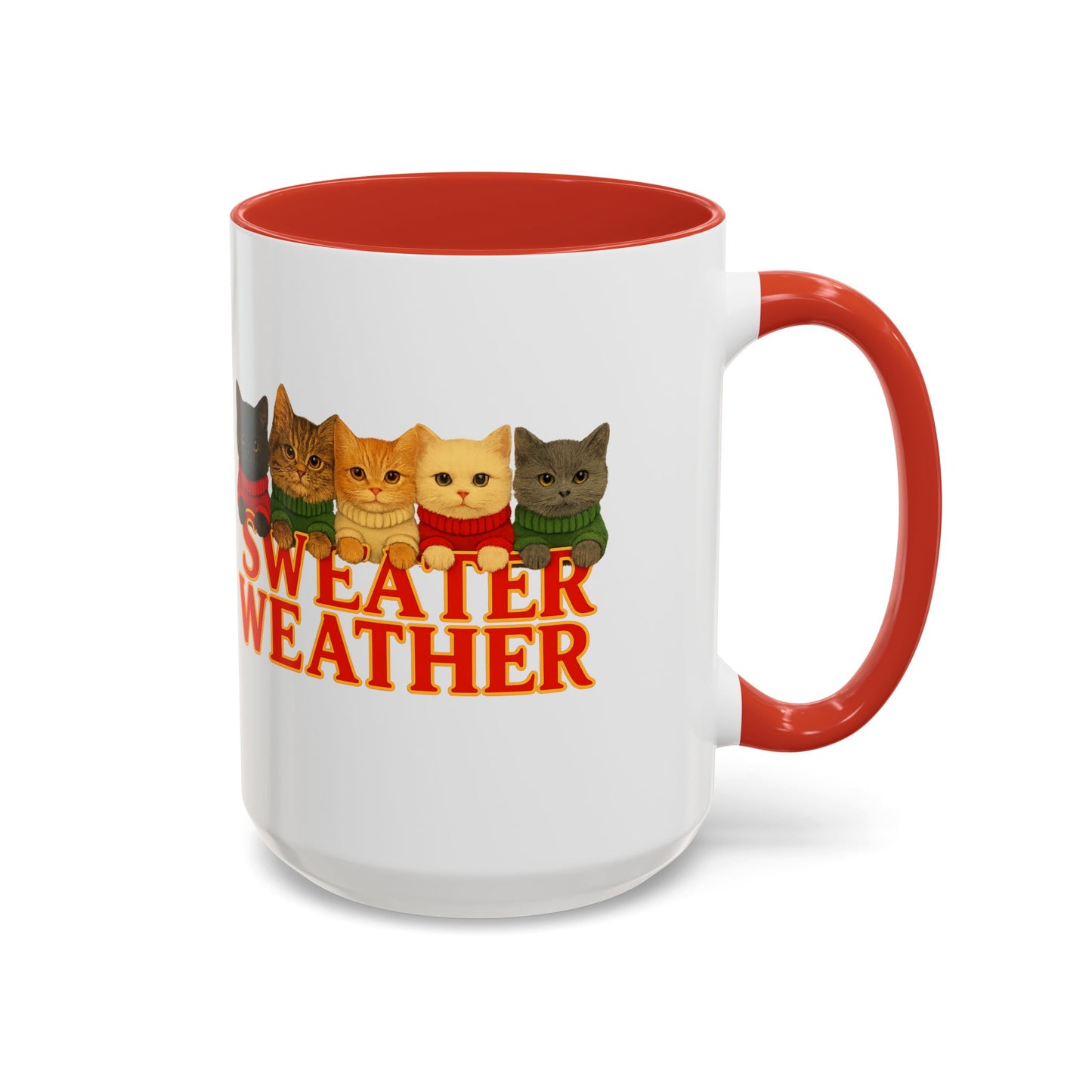 Sweater Weather Mug — Cute Kittens in Sweaters Accent Coffee Mug (150z) - Chubby Little Cheeks Co.