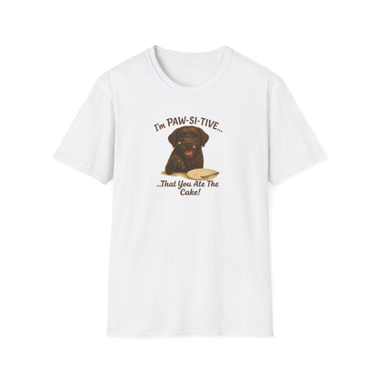 “I’m Paw-Si-Tive That You Ate The Cake!” Funny  Unisex Dog T-Shirt - Chubby Little Cheeks Co.
