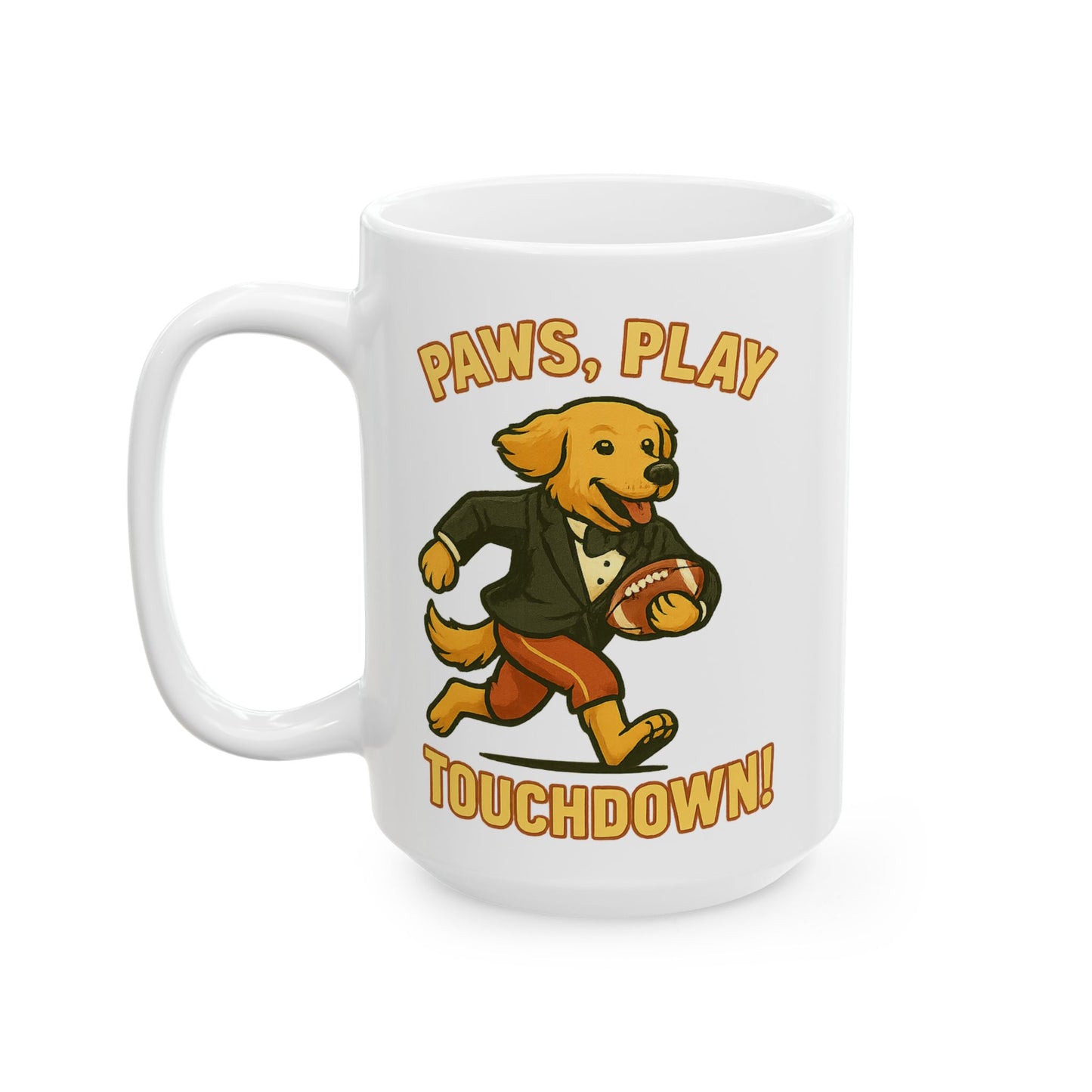 Paws Play Touchdown- Fun Ceramic Mug - Chubby Little Cheeks Co.
