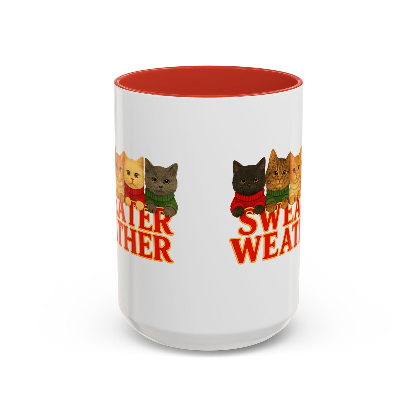 Sweater Weather Mug — Cute Kittens in Sweaters Accent Coffee Mug (150z) - Chubby Little Cheeks Co.