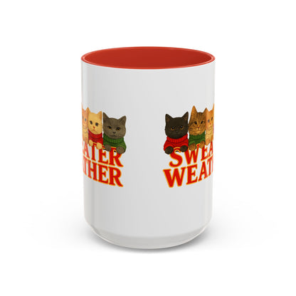 Sweater Weather Mug — Cute Kittens in Sweaters Accent Coffee Mug (150z) - Chubby Little Cheeks Co.