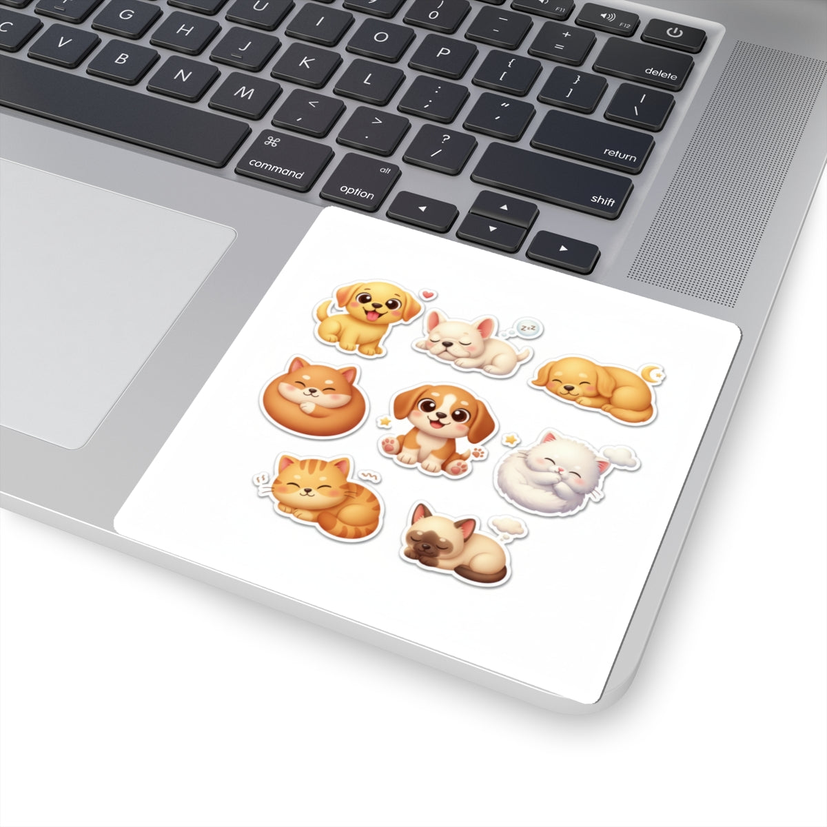 Cute Sleeping Cats & Dogs Kiss-Cut Sticker Sheet — Cute Pet Laptop Decals - Chubby Little Cheeks Co.