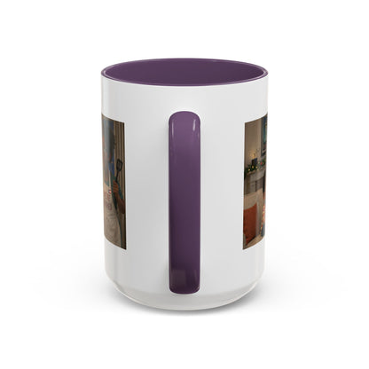 Dog Accent Coffee Mug – 'We're Doomed' Funny Cartoon Black Mom and Son Accent Mug (15 oz) - Chubby Little Cheeks Co.