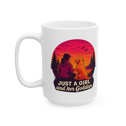 Just A Girl And Her Golden- Ceramic Mug - Chubby Little Cheeks Co.