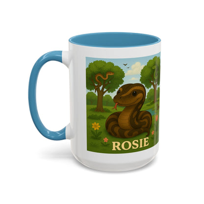 Personalized Rosie Snake Coffee Mug — Cute Woodland Reptile Accent Mug (11/15oz)