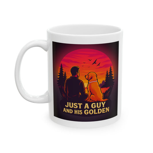 Just a Guy and His Golden — Sunset Ceramic Mug - Chubby Little Cheeks Co.