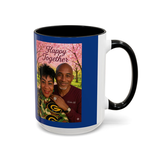 Photo Accent Coffee Mug — "Happy Together" Personalized Couple Gift