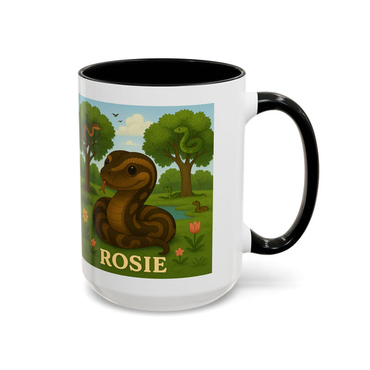 Personalized Rosie Snake Coffee Mug — Cute Woodland Reptile Accent Mug (11/15oz)