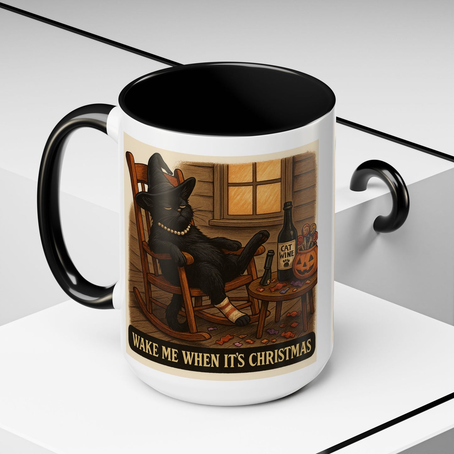 Tipsy Cat-Themed Ceramic Coffee Mug - Chubby Little Cheeks Co.