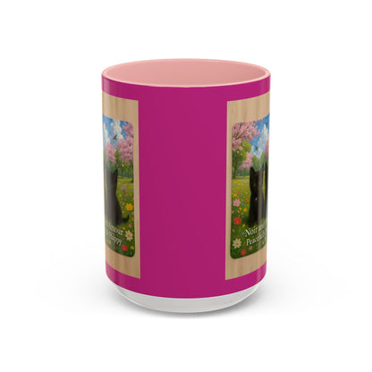 Noir and Amour Peacefully Happy - Black Cat Coffee Mug