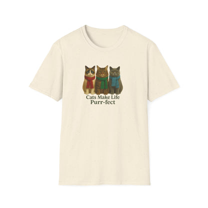 Cats Make Life Purr-fect T-Shirt, Cat Lovers Gift - Chubby Little Cheeks Co.