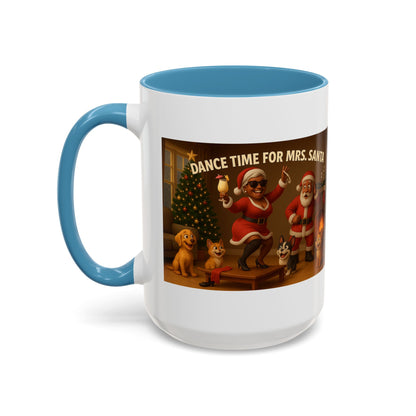 "Dance Time for(Blk) Mrs. Santa" Festive Holiday Mug (15oz)