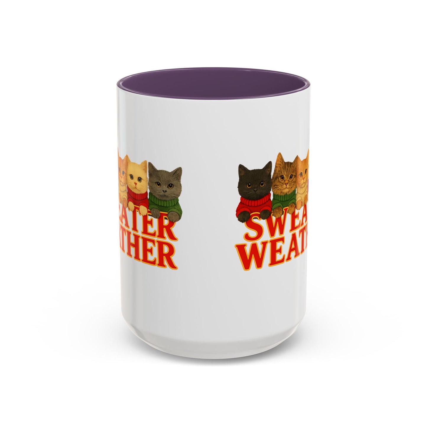 Sweater Weather Mug — Cute Kittens in Sweaters Accent Coffee Mug (150z) - Chubby Little Cheeks Co.
