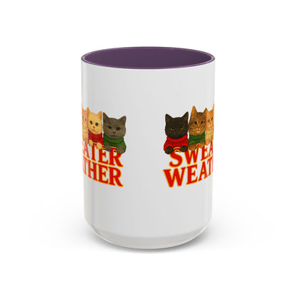 Sweater Weather Mug — Cute Kittens in Sweaters Accent Coffee Mug (150z) - Chubby Little Cheeks Co.
