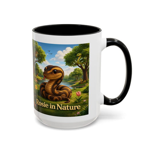 Personalized 'Rosie in Nature' Accent Coffee Mug — Cute Snake Illustration, 11/15oz