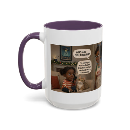 Cat Accent Coffee Mug – “We’re Doomed” Funny Black Mom and Daughter Accent Mug (15 oz) - Chubby Little Cheeks Co.