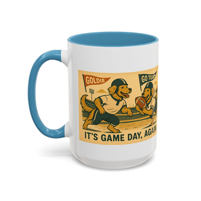 Game Day Golden Retrievers Vintage Football Mug - Chubby Little Cheeks Co.