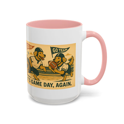 Game Day Golden Retrievers Vintage Football Mug - Chubby Little Cheeks Co.