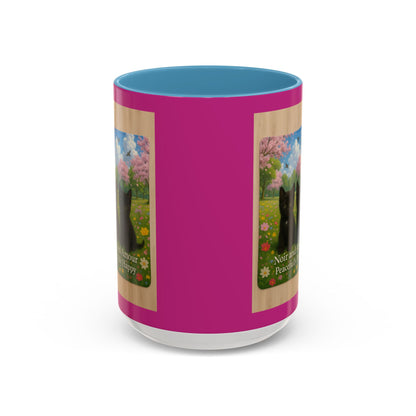 Noir and Amour Peacefully Happy - Black Cat Coffee Mug