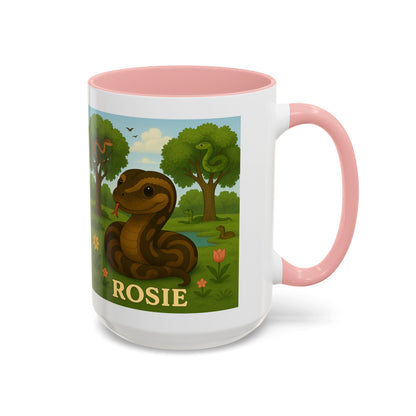 Personalized Rosie Snake Coffee Mug — Cute Woodland Reptile Accent Mug (11/15oz)