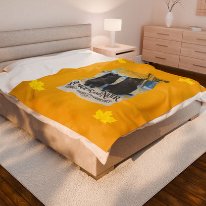 Amour and Noir Black Cats - Autumn Velveteen Blanket