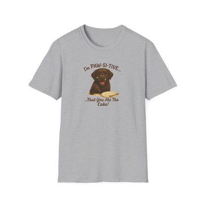 “I’m Paw-Si-Tive That You Ate The Cake!” Funny  Unisex Dog T-Shirt - Chubby Little Cheeks Co.