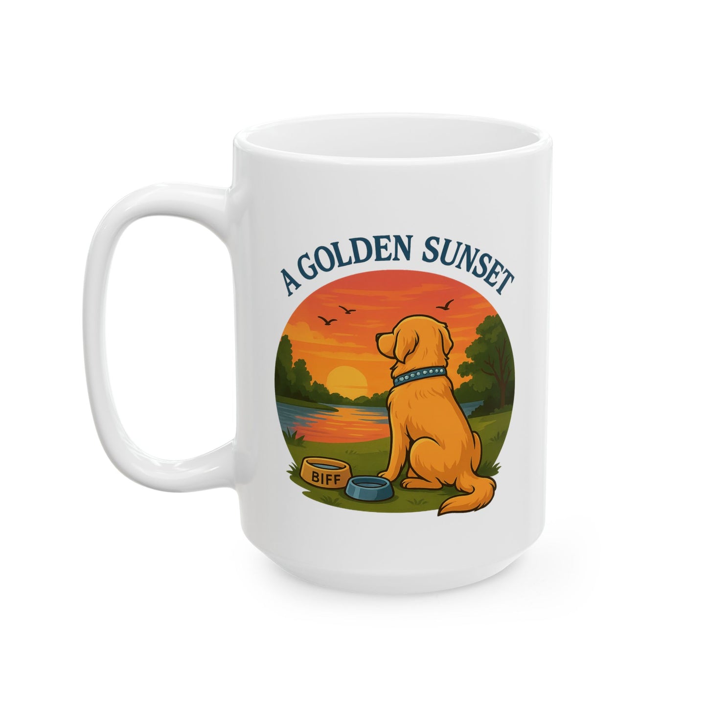 A Golden Sunset- Ceramic Mug - Perfect for Dog Lovers - Chubby Little Cheeks Co.