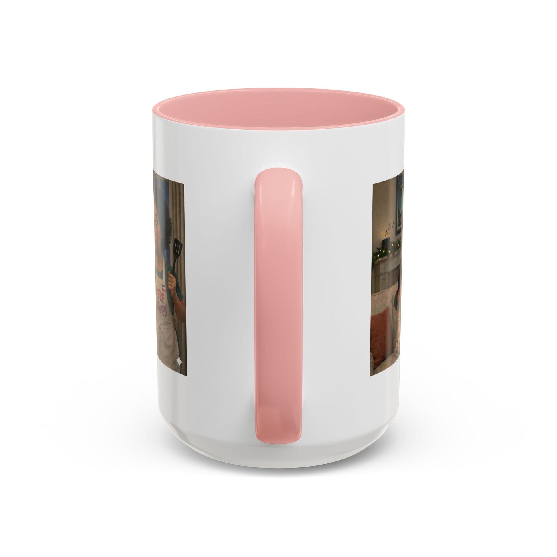 Cat Accent Coffee Mug — 'We're Doomed' Funny Asian Mom and Daughter Cartoon Coffee Mug-Girl (15oz) - Chubby Little Cheeks Co.