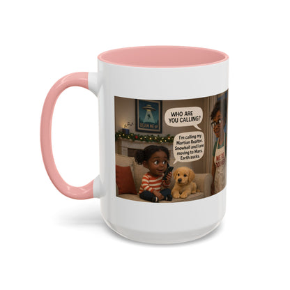Dog Accent Coffee Mug — 'We're Doomed' Funny Black Mom and Daughter Coffee Cup (15 oz) - Chubby Little Cheeks Co.