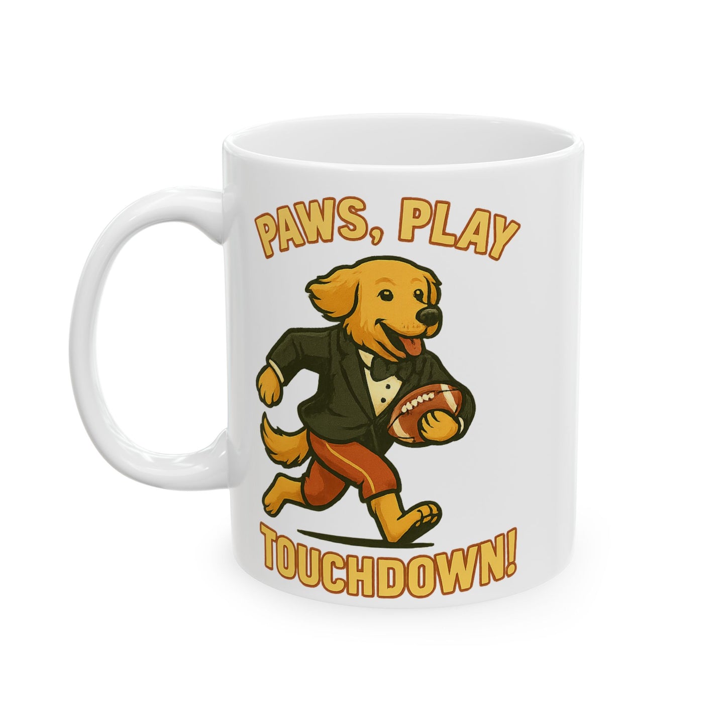 Paws Play Touchdown- Fun Ceramic Mug - Chubby Little Cheeks Co.