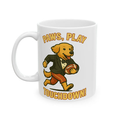 Paws Play Touchdown- Fun Ceramic Mug - Chubby Little Cheeks Co.