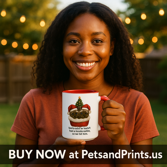 Siamese Kittens Christmas Mug- Santa Bite
