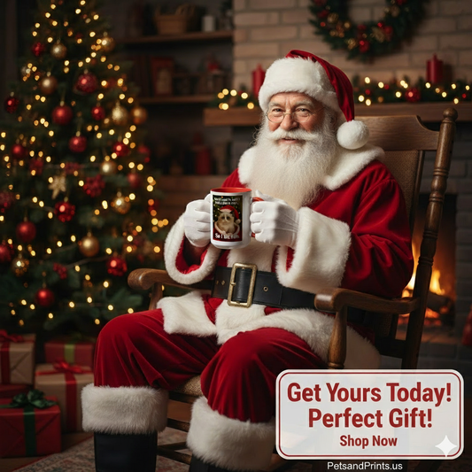 Ragdoll Kitten Christmas Mug - Santa Bite Quote