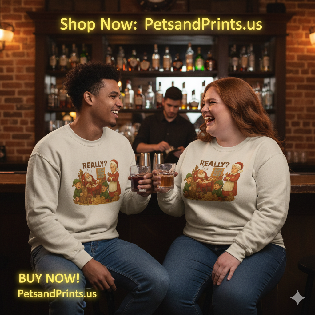 Santa Is Tipsy,(Classic) Mrs. Claus Is Not Amused- Vintage Cat Holiday Unisex Sweatshirt