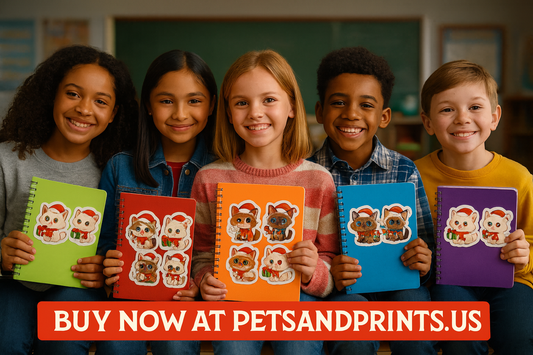 Christmas Kitten Sticker Set for Kids (4 Breeds) – Ragdoll, Siamese, Maine Coon & Persian - Festive Feline Decor