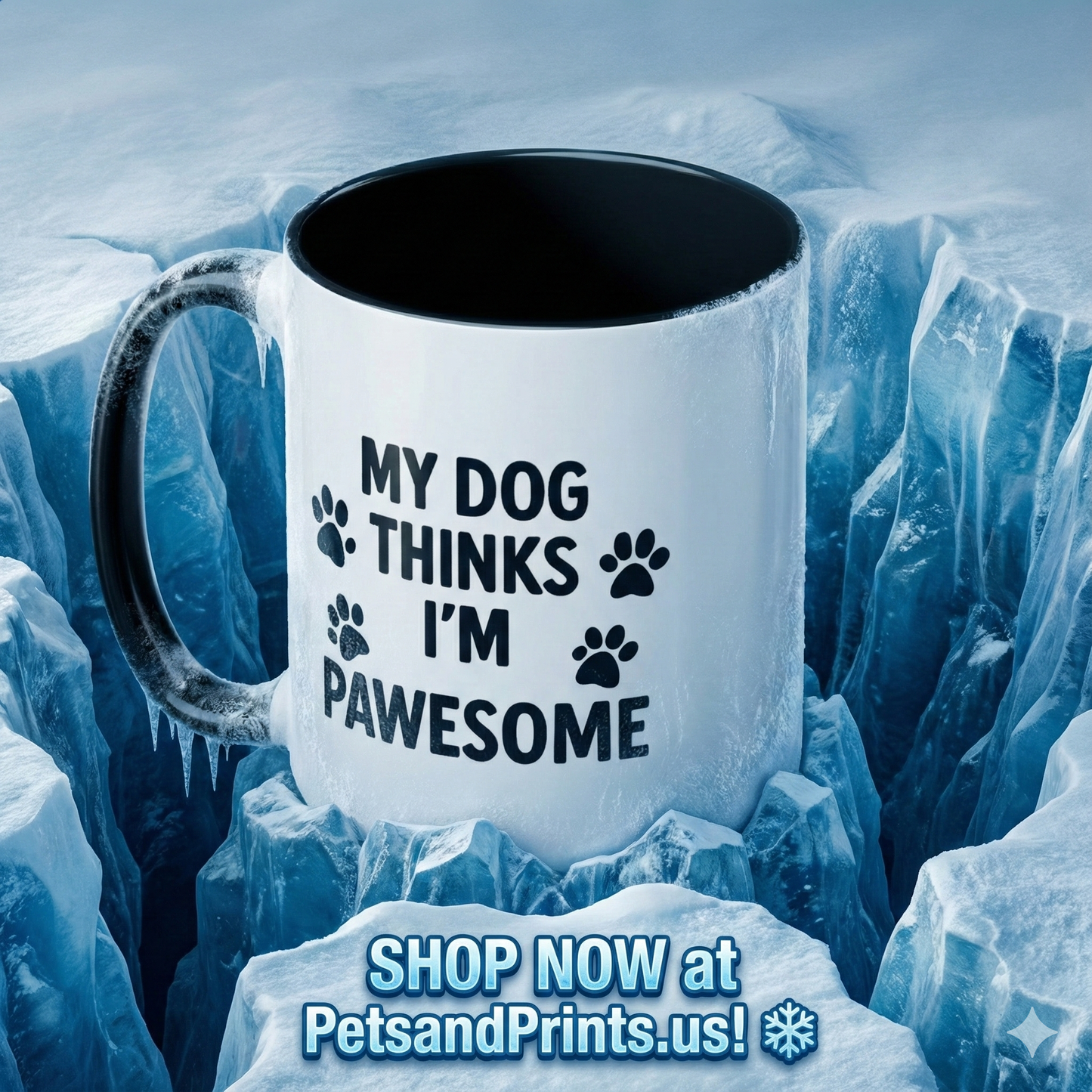 My Dog Thinks I’m Pawesome Accent Coffee Mug — Funny Pet Lover Gift (15 oz) - Chubby Little Cheeks Co.