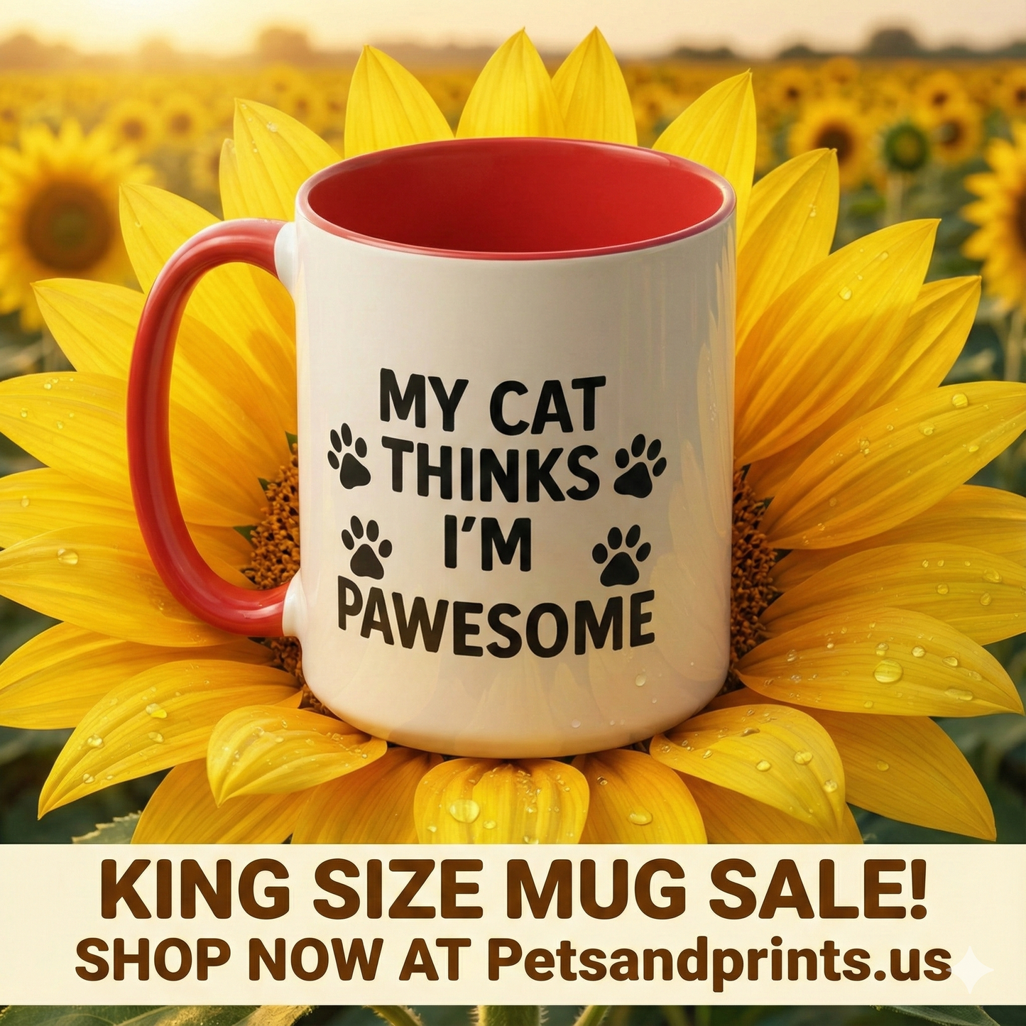 My Cat Thinks I'm Pawesome - Ceramic Mug 15oz - Chubby Little Cheeks Co.