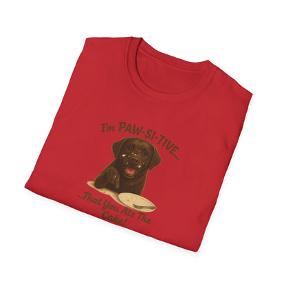 “I’m Paw-Si-Tive That You Ate The Cake!” Funny  Unisex Dog T-Shirt - Chubby Little Cheeks Co.
