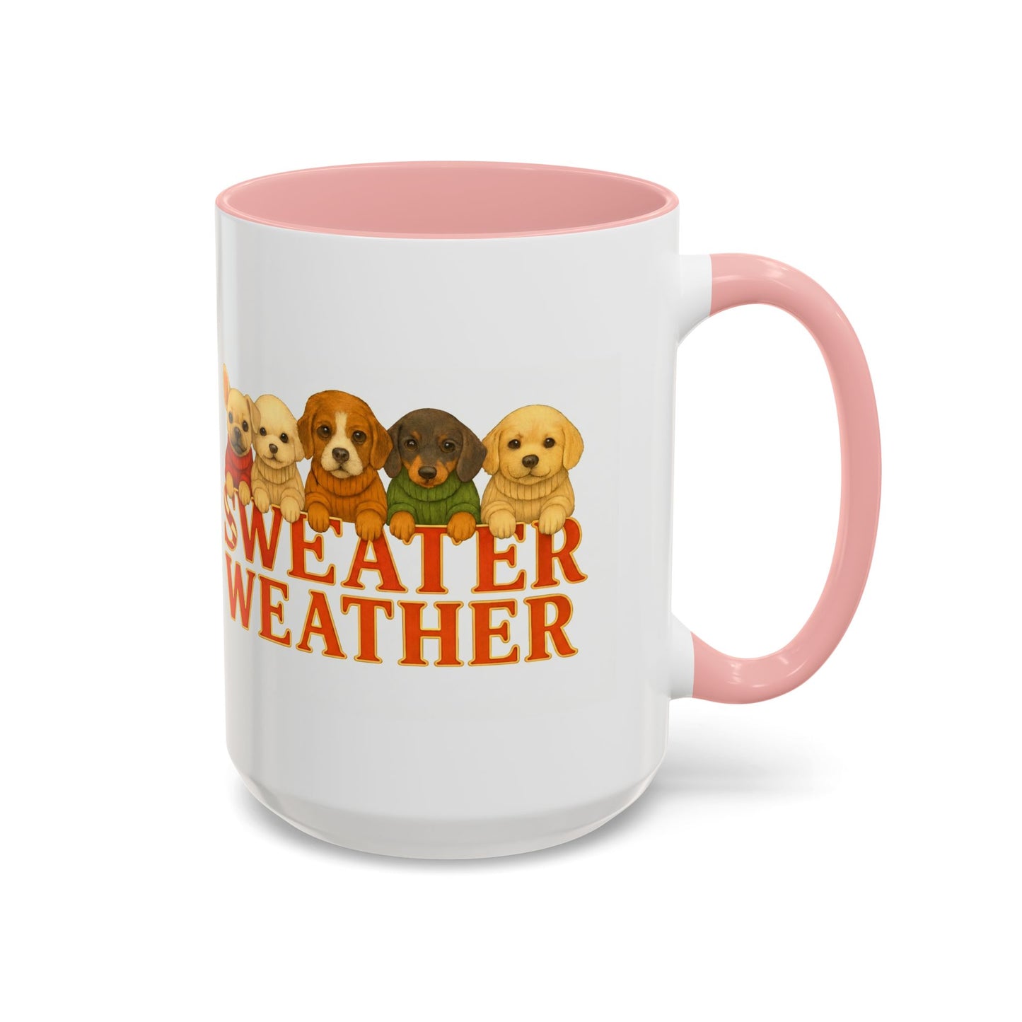 Sweater Weather Mug — Cute Puppies in Sweaters Accent Coffee Mug (150z) - Chubby Little Cheeks Co.