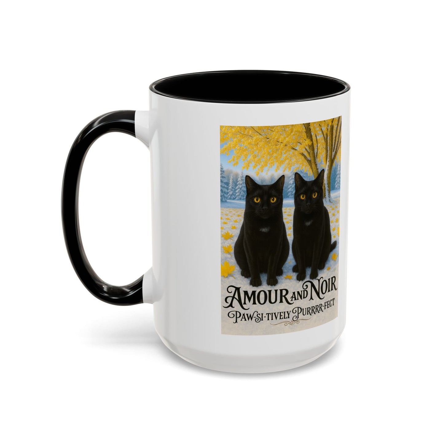 Amour and Noir Vintage Illustration - Accent Mug 15oz