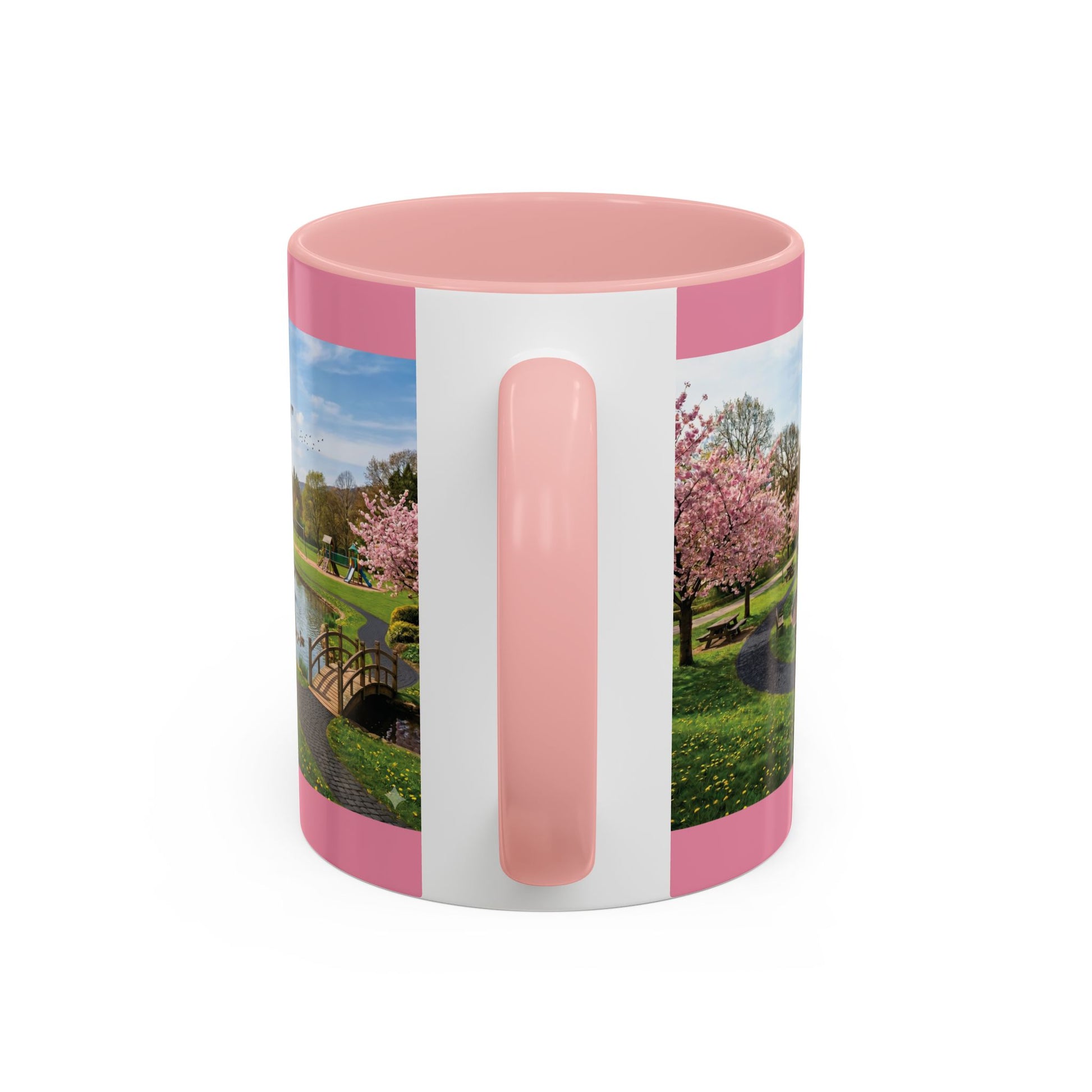 Peace Be Still Accent Coffee Mug — Pink Scenic Garden 11/15oz - Chubby Little Cheeks Co.