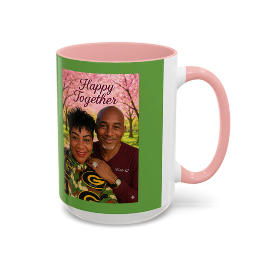 Photo Accent Coffee Mug — "Happy Together" Personalized Couples Gift (11/15 oz)