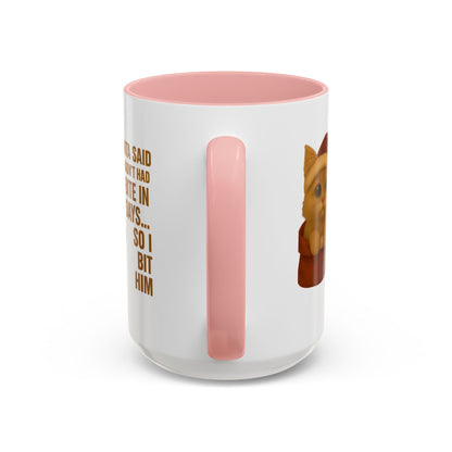 Orange Kitten Christmas Mug - Santa Bite Quote